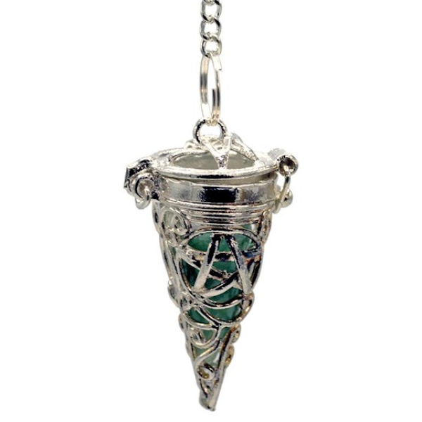 Pendentif en argent Pentagram - 7 chakras - Pierres précieuses